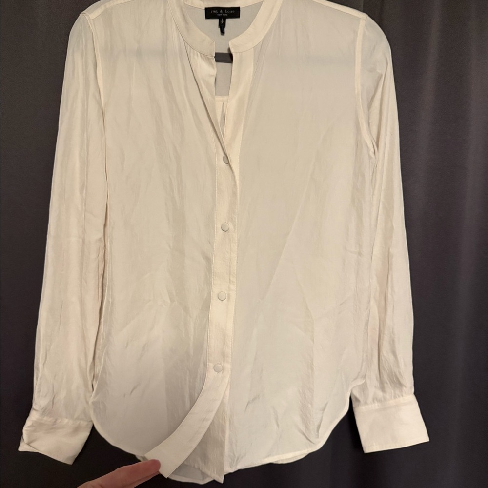 Rag & Bone Ivory Button-Up Blouse